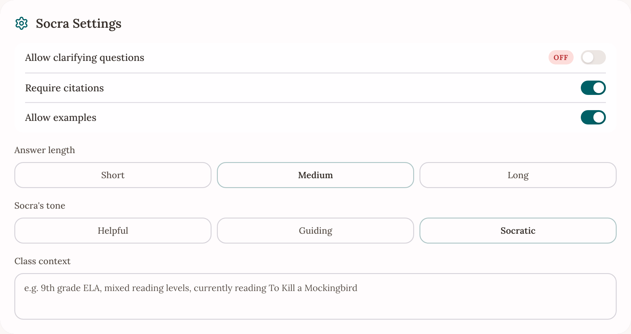 Customizable AI behaviour preview with tone and rigor controls