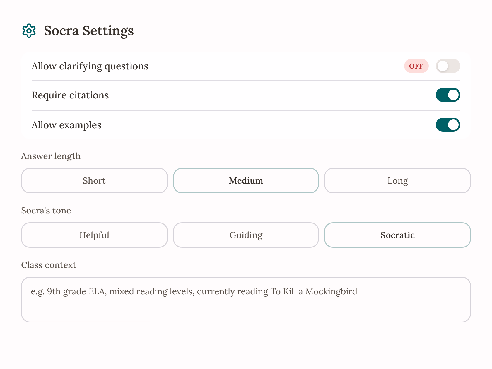 Customizable AI behaviour preview with tone and rigor controls