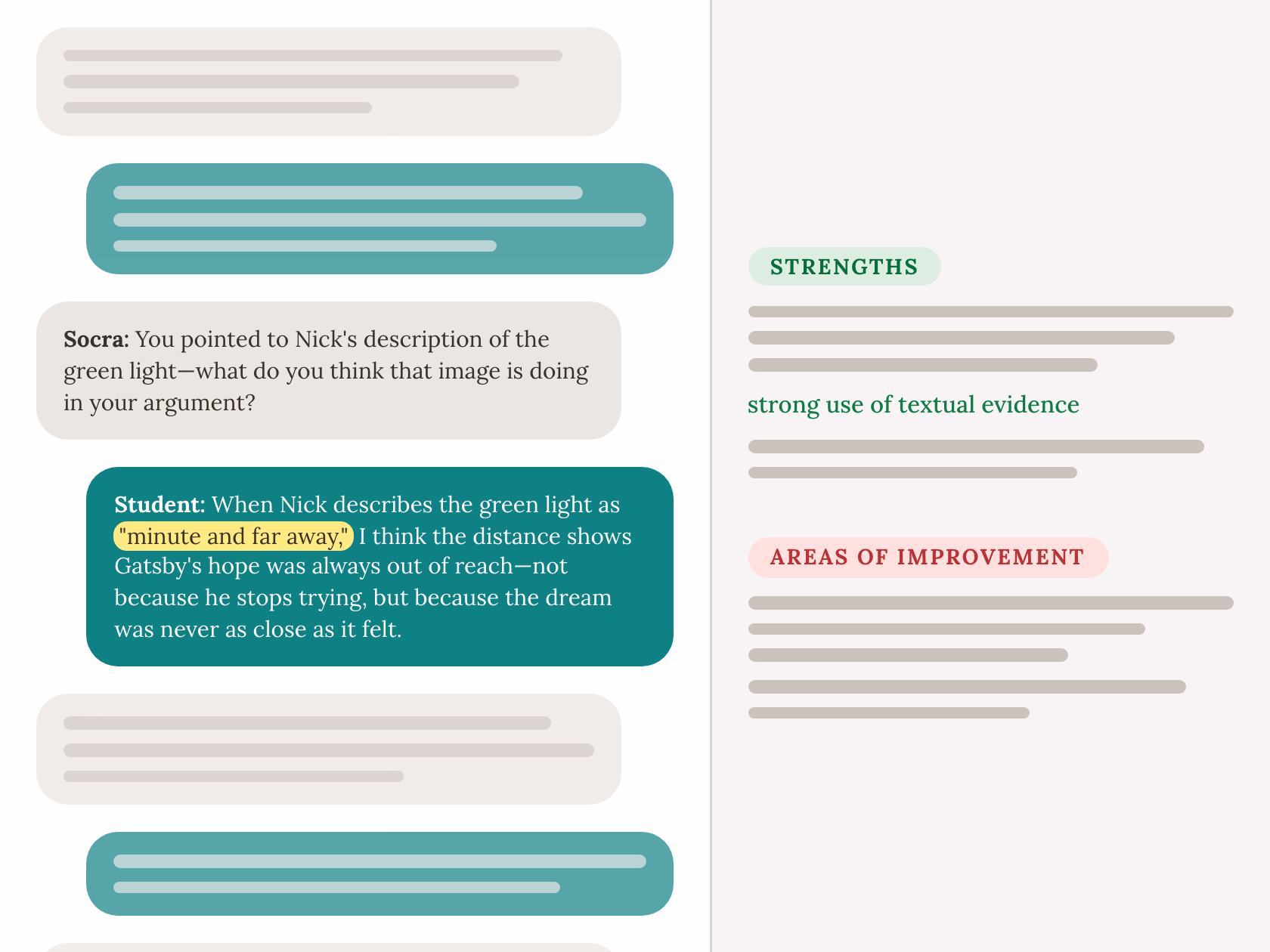 Evidence-based feedback preview with conversation and insights
